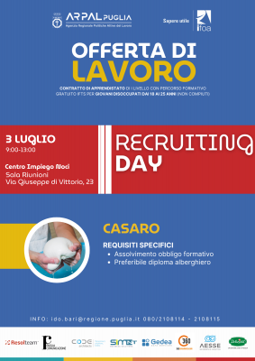 Il centro per l'impiego di Noci ricerca apprendisti casari